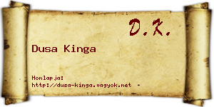 Dusa Kinga névjegykártya
